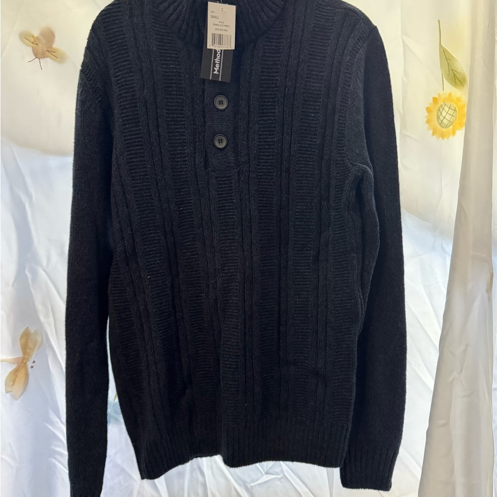 Method Men's Black Turtleneck Sweater